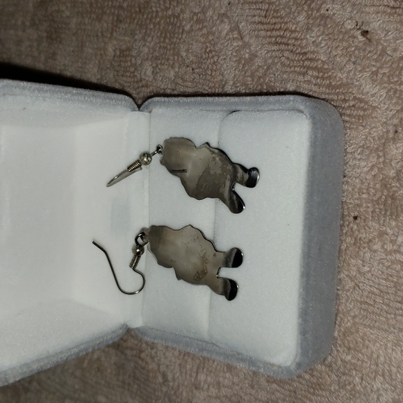 Handmade  Silver Winnie-the-Pooh dangle earrings - Picture 2 of 6